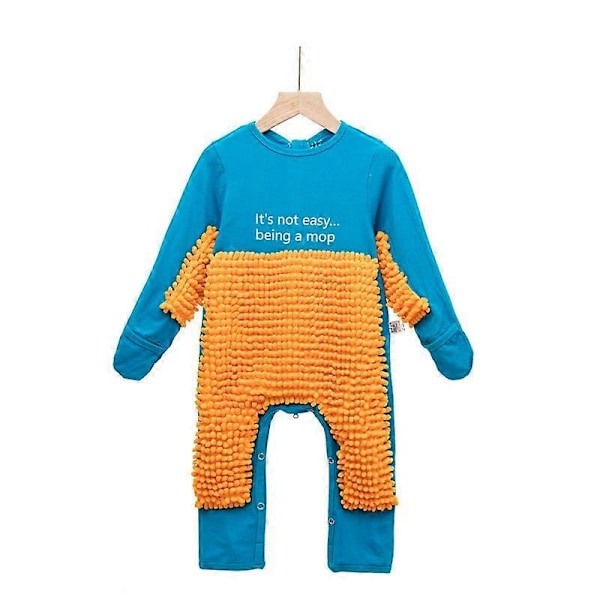 Baby Mopping Overall Kläder Långärmad Krypande Kläder Toddler Jumpsuit Overall Bomull Spädbarn Rengöringsdräkt Unisex Romper LGL 9M E