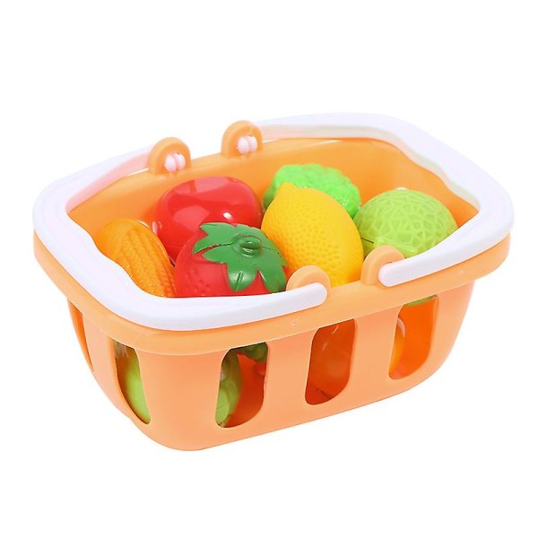Minivarukorg Låtsaslek Leksaker Stormarknad Shoppingkorg+10 frukter[GL] Orange 1 pc