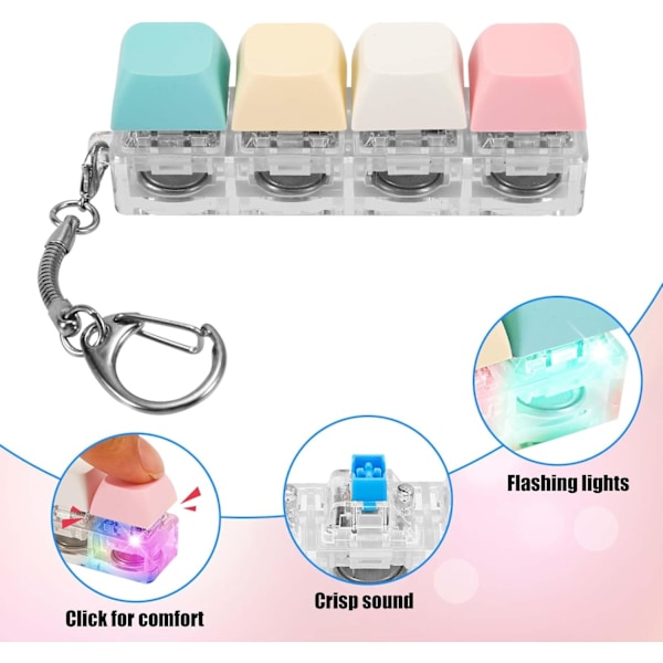 Fidget-näppäimistöavaimenperä LED-valolla, näppäimistö Fidget Clicker, hauska nappi Fidget-lelu rentoutumiseen ja koristeluun (LGL) Färg A