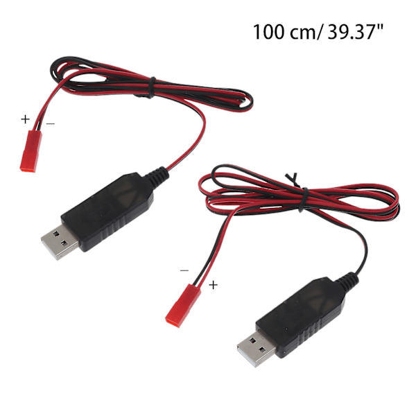 Usb til 2pin Jst 2.54mm lader for 3.7v oppladbart litiumbatteri lader [GGL] Left postive right negetive