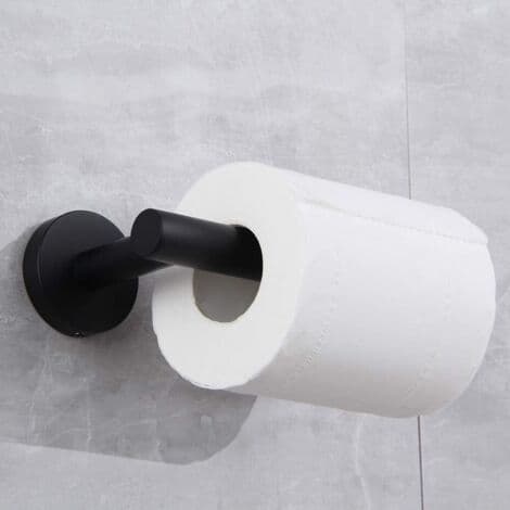 Vægmonteret toiletpapirholder i mat sort 304 rustfrit stål (LGL)