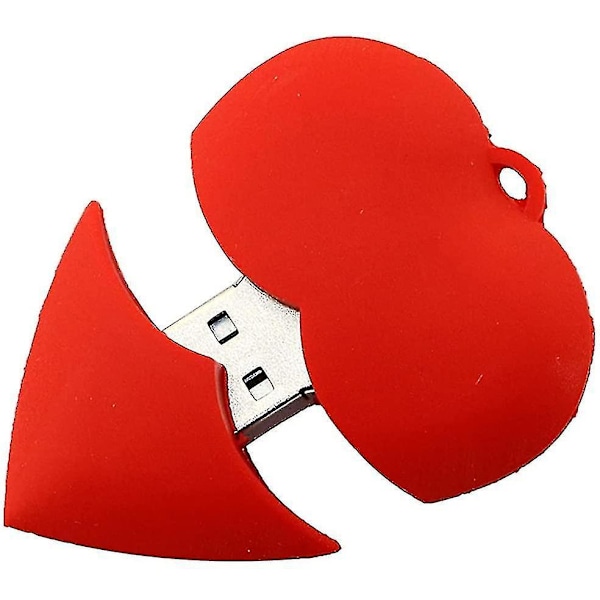 8gb Usb 2.0 Flash Drive Silikone Rødt Hjerteformet Thumb Drive Memory Stick (LGL)