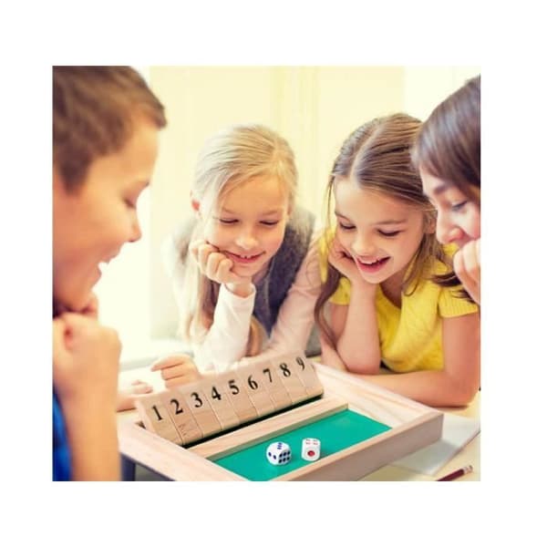 Brætspil - Shut The Box - Klassisk Træspil - Terningespil - Pædagogisk for Børn（FMY）