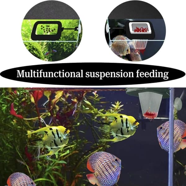 3-i-1 Flydende Akvariering Kegle Fiskefoderdispenser Fiskefoderdispenser Akvarietilbehør til Guldfisk, Cichlider, Guppyer sæt med 2 (LGL)