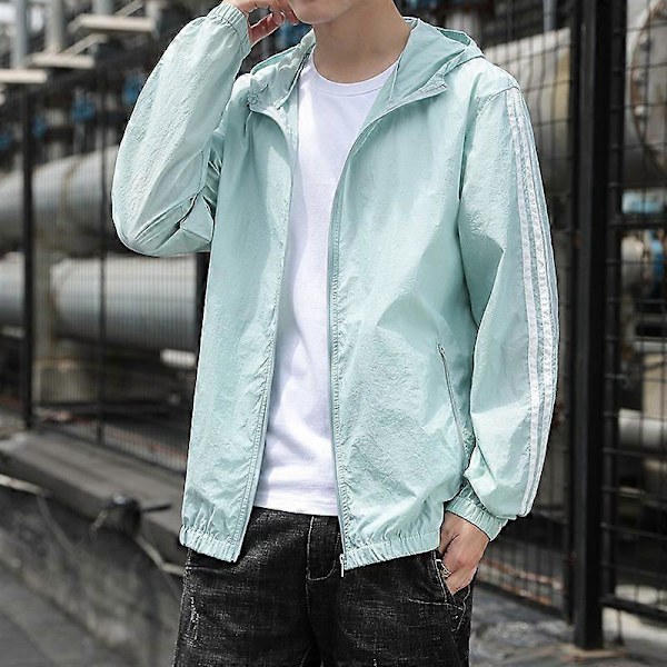 Sommer solbeskyttelse hurtigtørrende tøj herre- og damejakker og vindjakker LGL Light blue 4XL