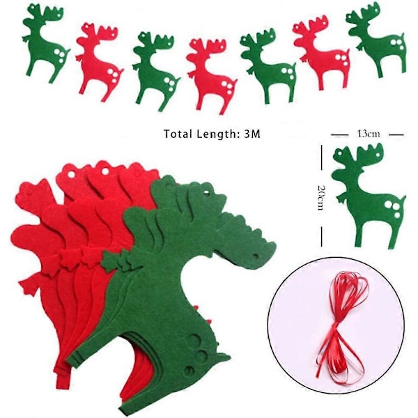 Stycken Jul Hängande Vimpel Banner Girlanger Vimpel för Julfest Ornament DIY Hem Hotell Gård Väggdekoration (LGL)
