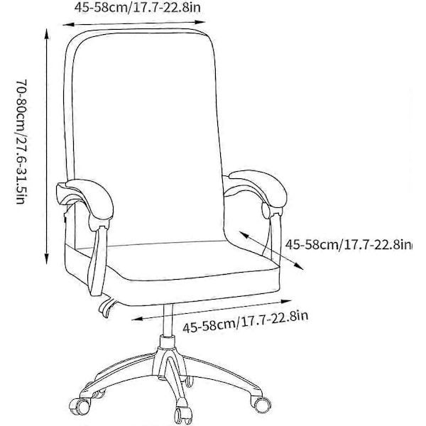 Kontorsstolskydd Universellt Stretch Mikrofiber Tvättbart Kontorsstolskydd Tryckta Stretch Fåtöljöverdrag Bekväm Chefsstol (LGL)