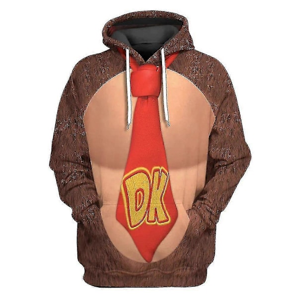 2023 Mario 3D Hættetrøje Unisex Dame Herre Hættetrøje Pullover Jumper Toppe Cosplay Kostume Gaver LGL Donkey Kong S