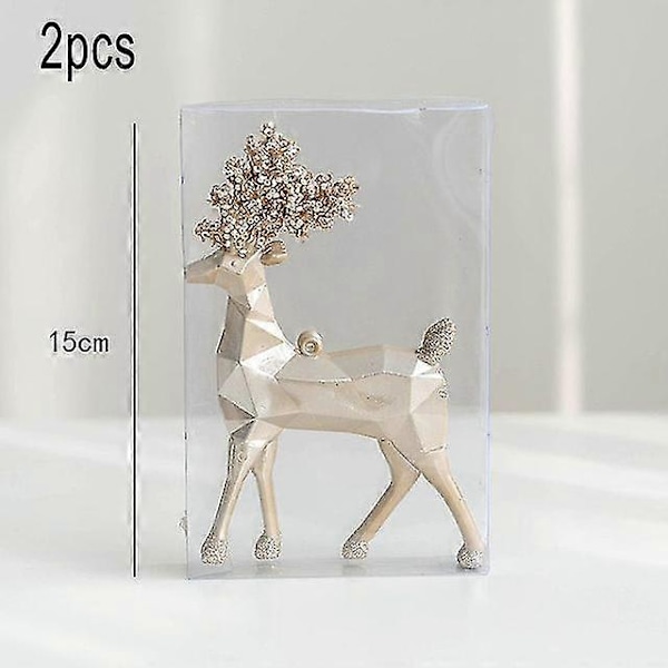 WJTG Dekorasjoner 2023 Julekuler Treballer Anheng Jul Hjem Hyggelig Fest Bryllup Ornament Forsyninger Plast J LGL 2PCS Deer