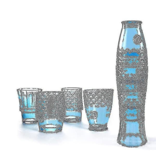 Koi Stack Ass Set Fiskformad Gobelet Kopp Cocktail Ölglas Stapelbara Dricksglas Set Glasvaror (LGL) Blue