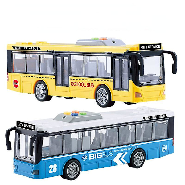 Billegetøjsgave til børn Cool Stilfuld Lys Musik Inertia Bus Bus Simulation LGL Orange double deck bus (912a)
