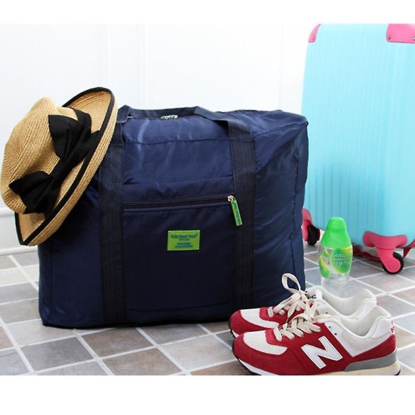 Reise Vanntett Nylon Sammenleggbar Reiseoppbevaringsveske Reiseoppbevaringsveske Jacquard Bag Klær Organizer Bag Blue