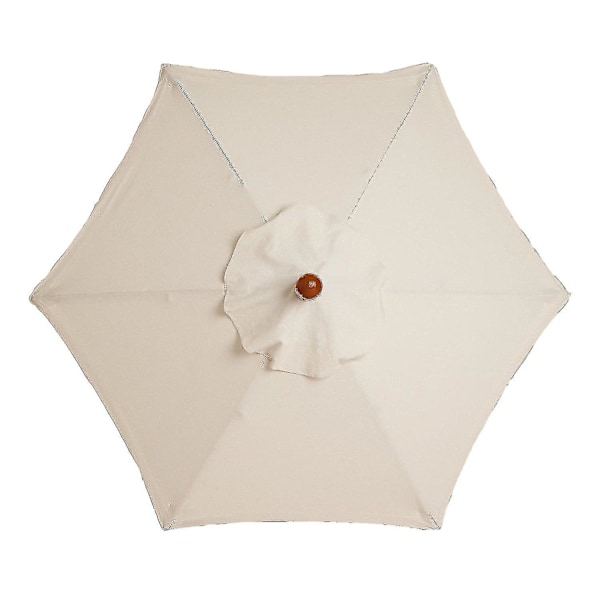 3m Rund Haveparasol Paraply Udendørs Patio Solskygge Baldakin 3m 6/8x Arm [L] white 2m 6bones