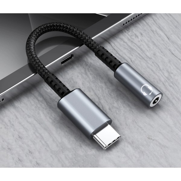 INF USB-C til 3,5 mm hovedtelefonadapter (LGL) Grå Grå