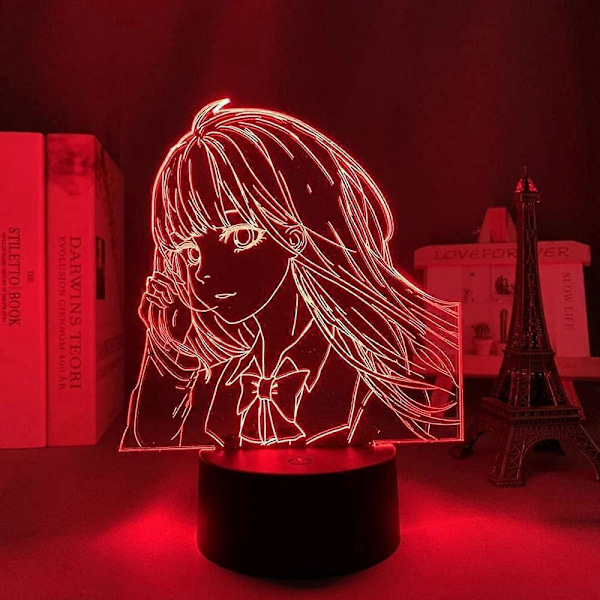 Kimi Ni Todoke Sawako Kuronuma Figur 3D Nattlampa, Akrylpanel Abs-bas USB-kabel Illusionseffekt Flerfärgad Fjärrkontrolllampa Present (LGL)