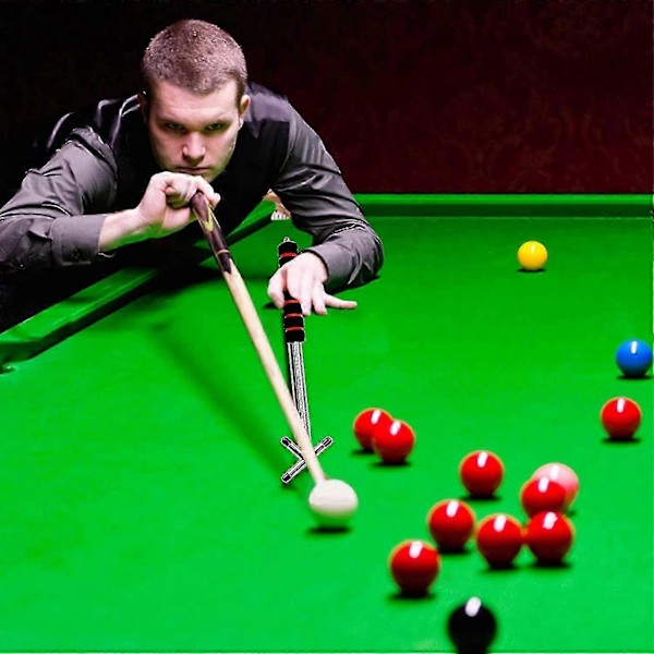 Uttrekkbar Biljardkø Bro Snooker Poolkø Bro med Avtakbart Messing Brohode LGL Silver