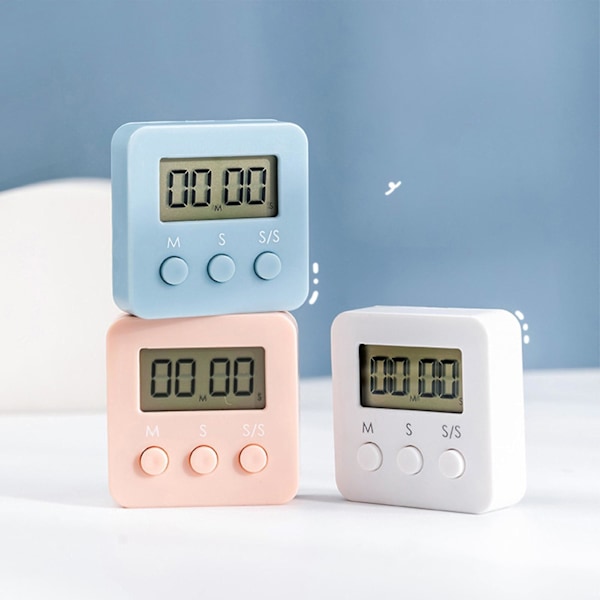 Timer med hög ljudstyrka, magnetisk baksida, ABS-harts, nordisk stil, siffror, larm för kök [LGL]
