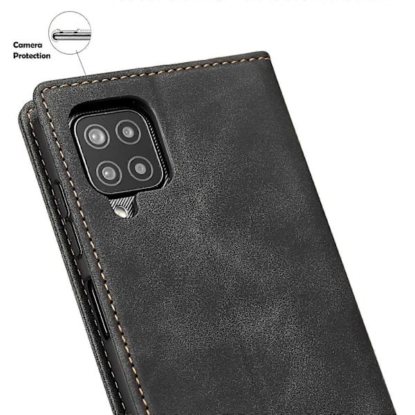 Samsung Galaxy A12 Kuori, Pehmeä TPU Iskunkestävä Käännettävä Kotelo - Musta (LGL)