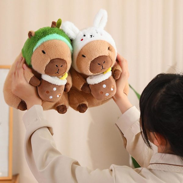 30cm/40cm Capybara pehmolelut Lapset Ruma ja söpö täytetyt nuket Halattava tyyny irrotettavalla päänpeitteellä