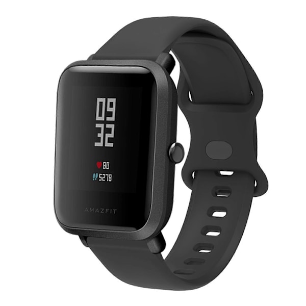 20mm Universellt Silikon Armbandsbyte för Samsung Galaxy Watch Active/Active2 40mm/Watch 42mm/Huami Amazfit GTR (42mm)/Garmin LGL Black