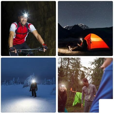 LED hodelykt, LED hodelykt, hodelykt, LED pannebånd, LED arbeidslys, hodelykt, 7 sterke hvite LED-er, 4 lysmoduser (LGL)