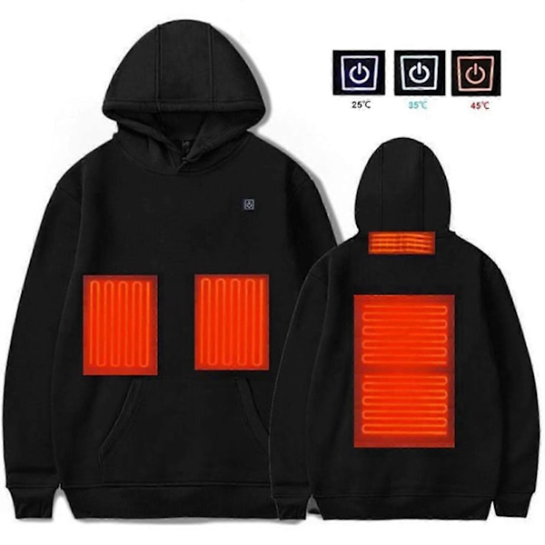 Elektrisk USB Utomhus Ing Tröjor Hoodies Herr Varma Kläder Ncm # LGL Black XXL