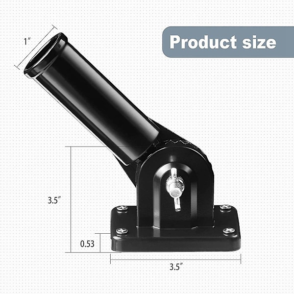 Flagstangsholder Monteringsbeslag Justerbar Flagstangstang Hitch Beslag Multi-position Flagstang Mo [L] Black