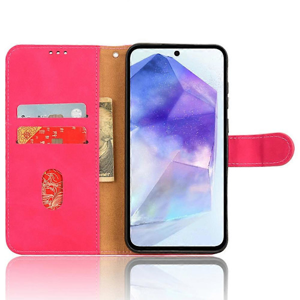Samsung Galaxy A35 5G Nahkakotelo Käännettävä Puhelinkotelo Lompakolla ja Jalustalla LGL Rose