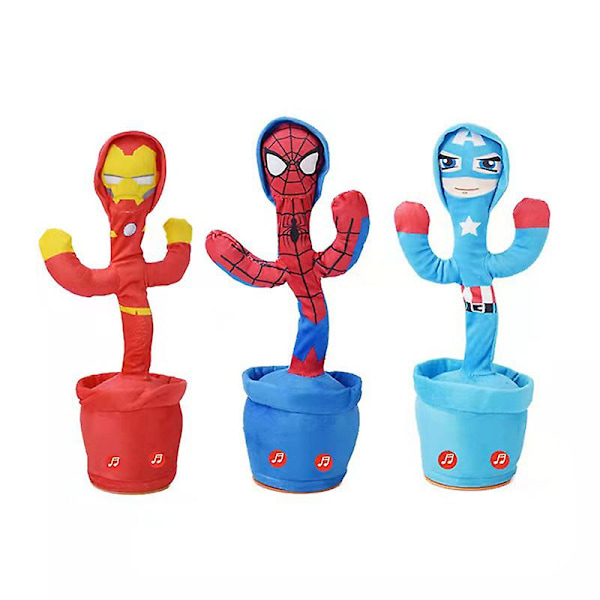 Tanssiva kaktus toistaa puheen elektroninen pehmolelu varhaiskasvatus hauska lahja LGL avengers random 1pc