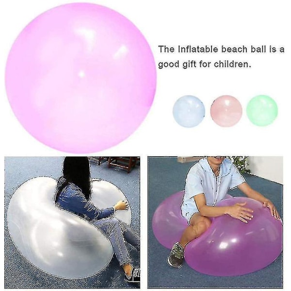Bubble Ball Lelu aikuisille Lapsille Puhallettava pallo Beach En Ball Pehmeä kumipallo[GL] pink