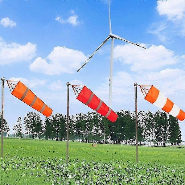 60/80/100cm Reflekterende Vindsekk Utendørs Flyplass Vindretning Vindtett Værhane Værhane Vindpose Vindfløy Indikator_k29 LGL Red white 80cm