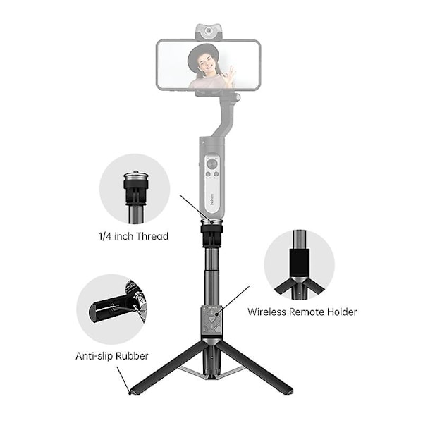 HOHEM RS01 Fjärrkontroll Telefon Selfie Stick med Stativ Smartphonehållare för Isteady V2 X2 Gimbal Stabilisator LGL