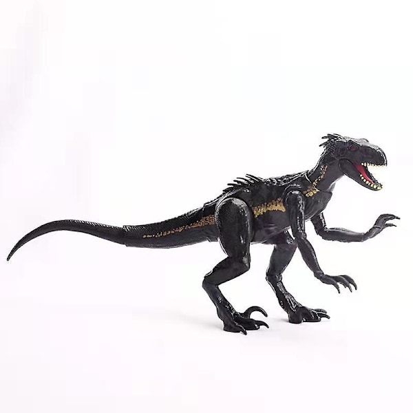 Jurassic Dinosaurs Leksak Ledbar Rörlig Actionfigur Gående Indoraptor Dinosaurie [LGL] Black 1 Pc