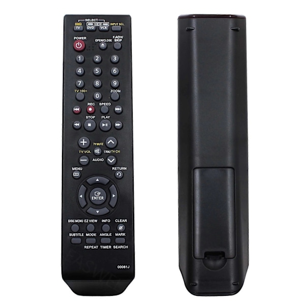 Erstatning 00061j til Samsung DVD VCR Combo Fjernbetjening DVD-v9700 DVD-v9800 (hy) LGL