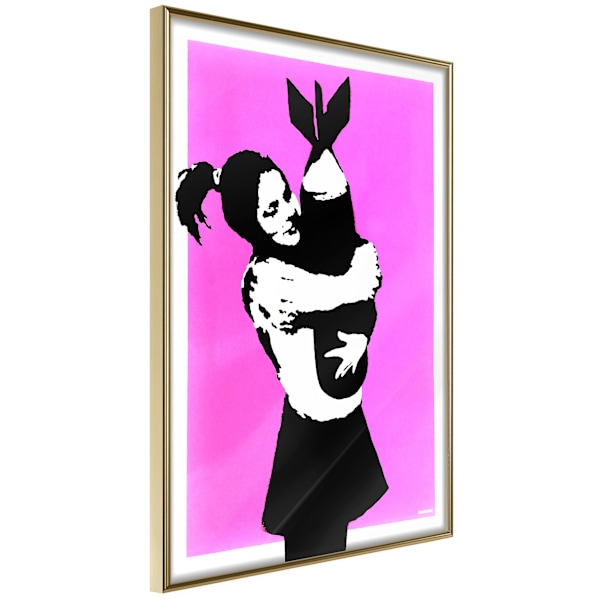 Poster - Banksy: Bomb Hugger LGL Golden frame 30x45 cm
