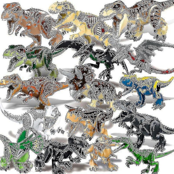 Jurassic Leksaksdinosaurie Byggklossar T-rex Quetzalcoatlus Spinosaurus Actionfigurer Leksaker Barn LGL Velociraptor