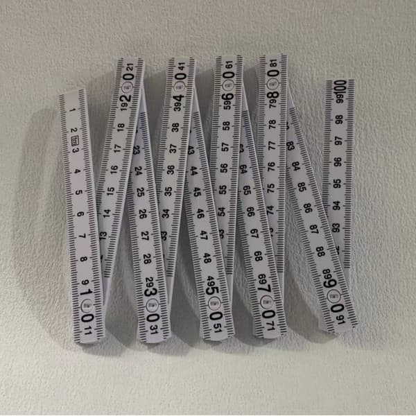 10-sektions vikmått, 1 meter (vit) (LGL)