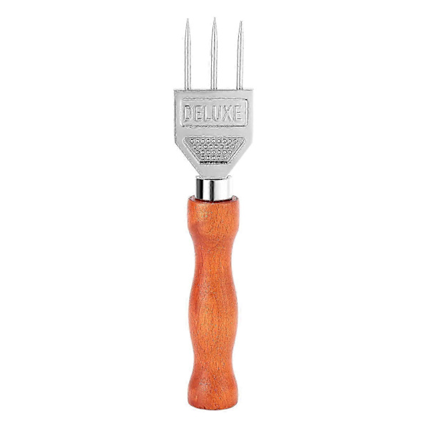 Ispigg - Robust ishakker med solid trehåndtak, 304 rustfritt stål tre-grenet isknuser (LGL)