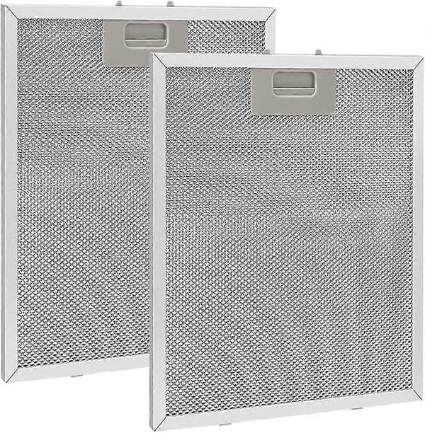 2 stk. Metal Fedtfilter til Emhætte 320x260mm, Mesh Filter Emhætte Tilbehør til Køkkenhætter - Sølv (LGL)