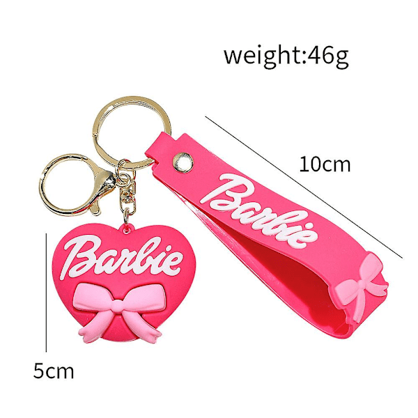 Barbie nøglering legetøj Pink Barbie pige kærlighed hjerte taske vedhæng ornamenter bil nøglering tilbehør gaver [l] Rose Red Heart