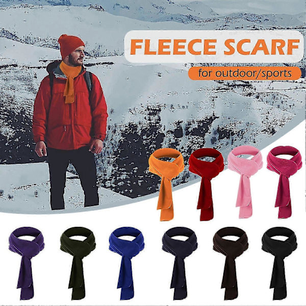 Lång fleecehalsduk för män och kvinnor för vintersporter, lätt, enfärgad, värmande halsskydd, huvudbonad LGL Orange