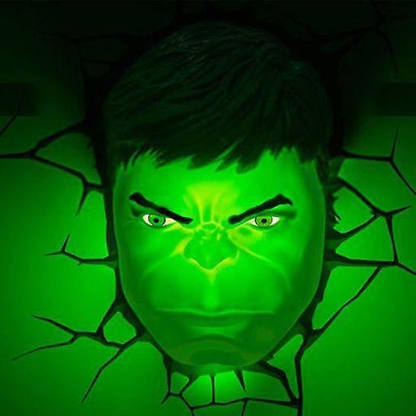 Marvel 3D LED-lys Hulk-ansikt 3D