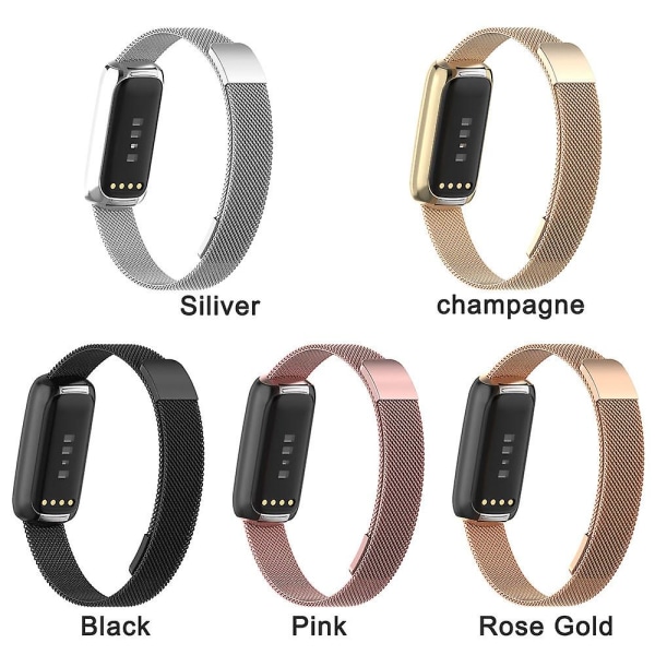 Magnetisk rostfritt stålband för Fitbit Luxe Smart Watch [LGL] Black