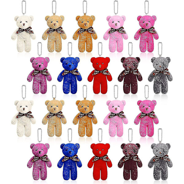 20 kappaletta mini-teddykarhu lelu 4,7 tuumaa täytettyjä eläimiä, 10 väriä