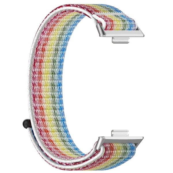 För Huawei Watch Fit 3 Rem Magic Tape Nylon Mjukt Klockarmband - Regnbåge [GGL] Multicolor Style C Huawei Watch Fit 3