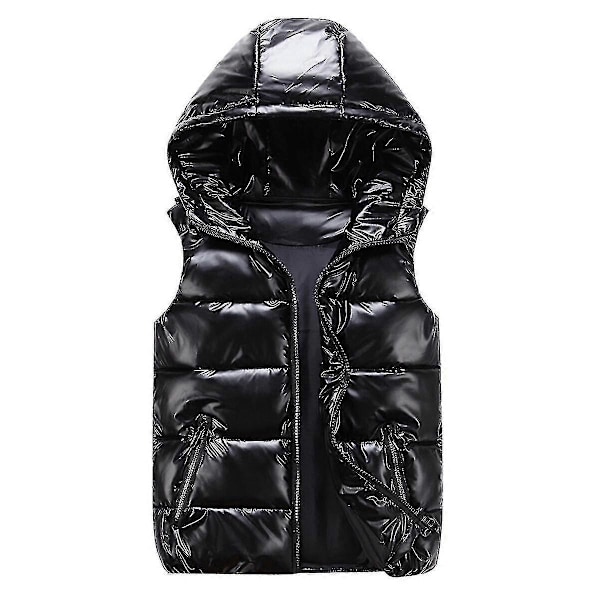 Unisex Skinnende Vanntett Ermeløs Jakke Lett Vattert Vest LGL Black M