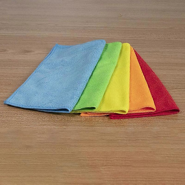 Mikrokuituliinat 5 kpl, Uudelleenkäytettävät siivousliinat kotiin, keittiöön, autoon, moottoripyörään, ikkunoihin 30 x 30 cm (LGL)