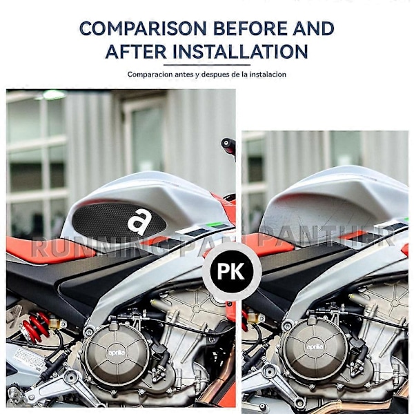 Motorcykeldekaler bränsletank dekaler Pads Tillbehör tank pad För Aprilia RS660 RS 660 TUONO 660 tankskydd knäskydd LGL Black
