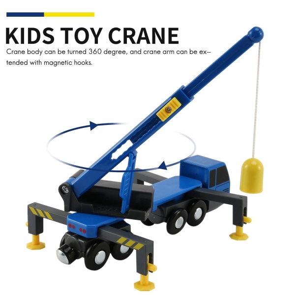 Multifunctional Train Toy Set Accessories Mini Crane Truck Toy Vheicles Kids Toy Compatible with Wooden Tracks Railway[GL]