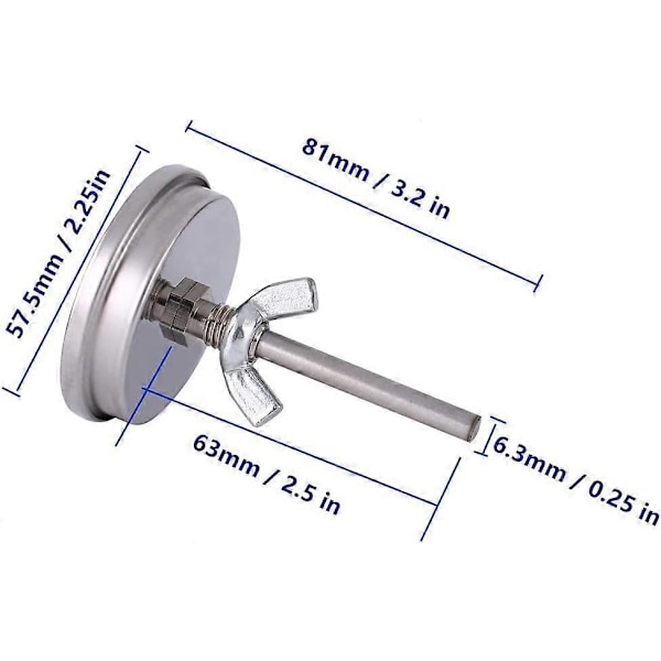 Ovntermometer i rustfrit stål, grilltermometer, røgtermometer 75 til 300 og 150 til 600 (Type B 300C) (LGL)